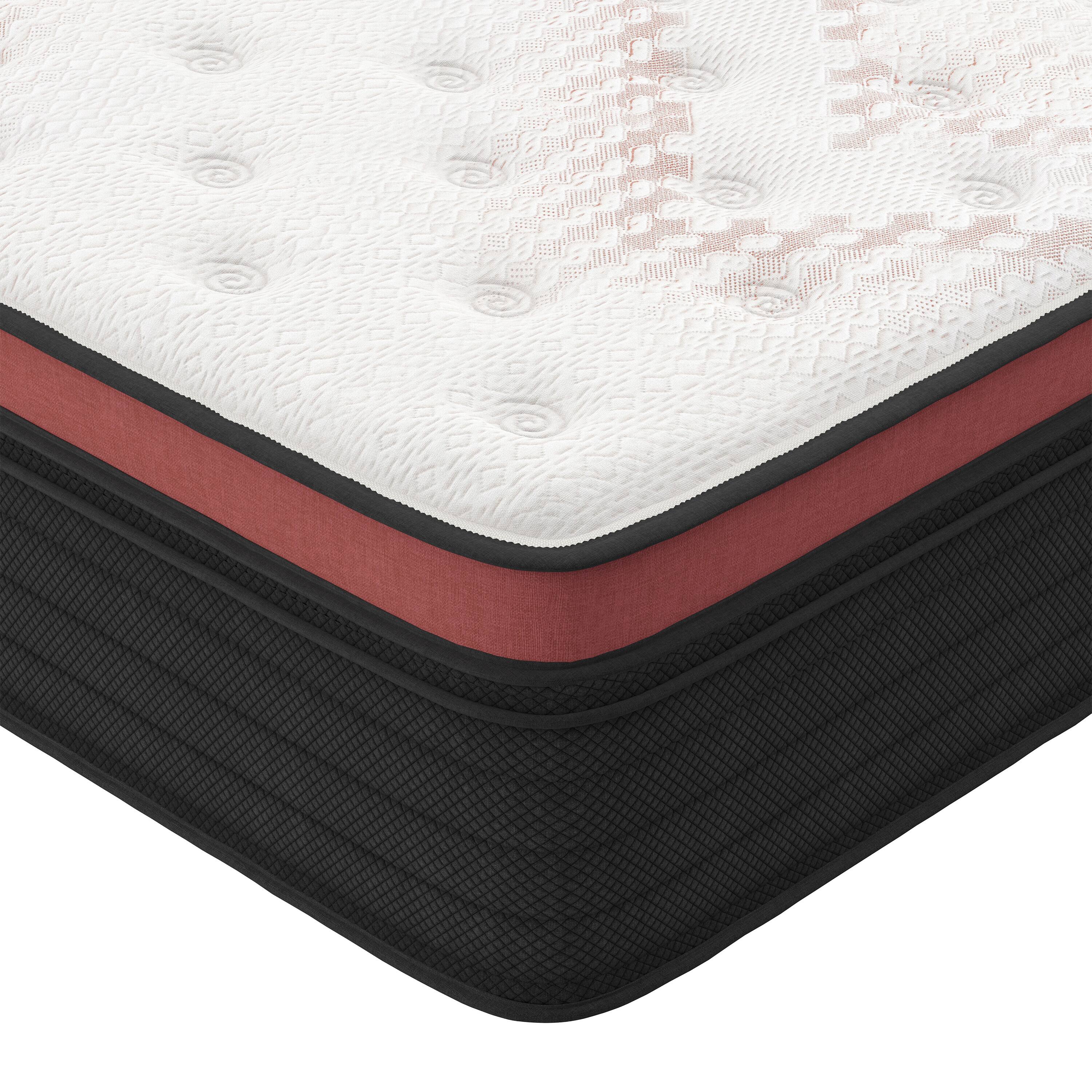 Alt View 2. Nautica - 16" Cascade Hybrid Mattress with Cooling Copper-Infused Cover - WHITE/BLACK.