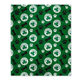 Pegasus - Boston Celtics 40" x 50" Lightweight Bones Flannel Fleece Pet Blanket - Green