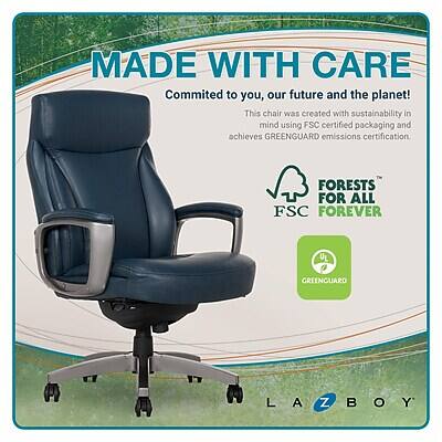 MADE WITH CARE  
Committed to you, our future and the planet!  
This chair was created with sustainability in mind using FSC certified packaging and achieves GREENGUARD emissions certification.  

FORESTS FOR ALL FSC FOREVER  
UL CA GREENGUARD  
LAZBOY