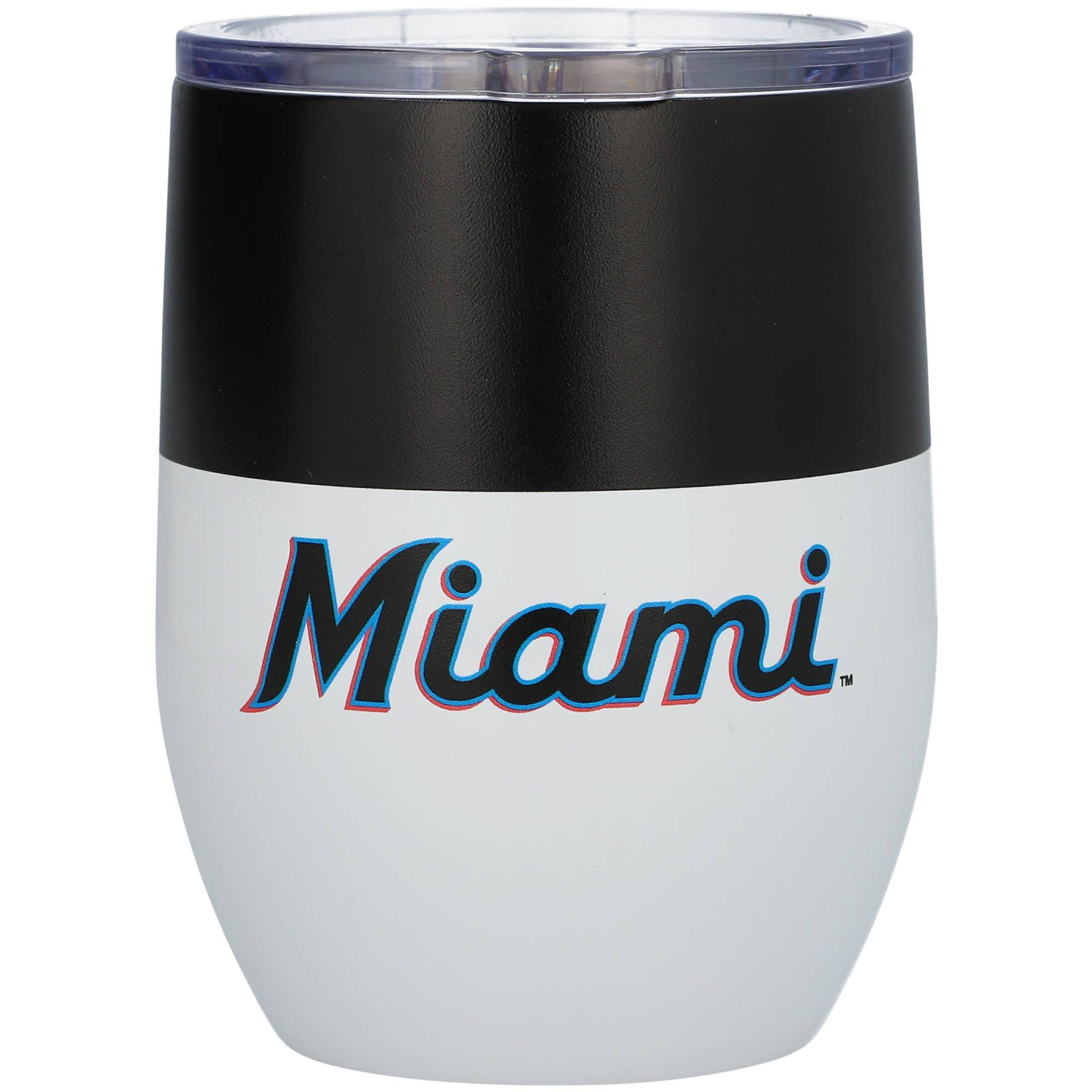 Alt View 1. Logo Brands - Miami Marlins 16oz. Colorblock Stainless Steel Curved Tumbler - Multicolor.