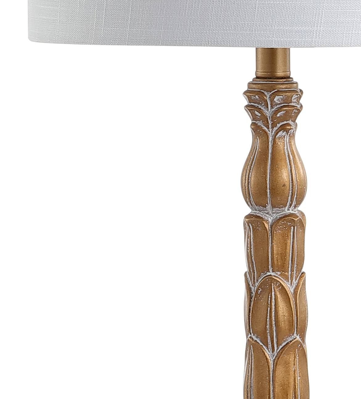 Alt View 3. Jonathan Y - Blanche 28.7" Resin LED Table Lamp, Antique Gold - Antique Gold.