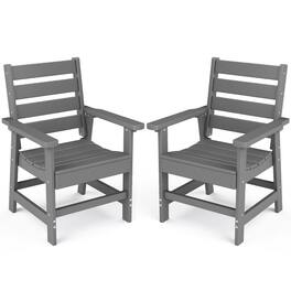 FODINGHILL - 2-Piece Outdoor dining Chair, Premium HDPE Patio Chair with Armrests, All-Weather Comfort for Backyard, Deck & Poolside - Gray