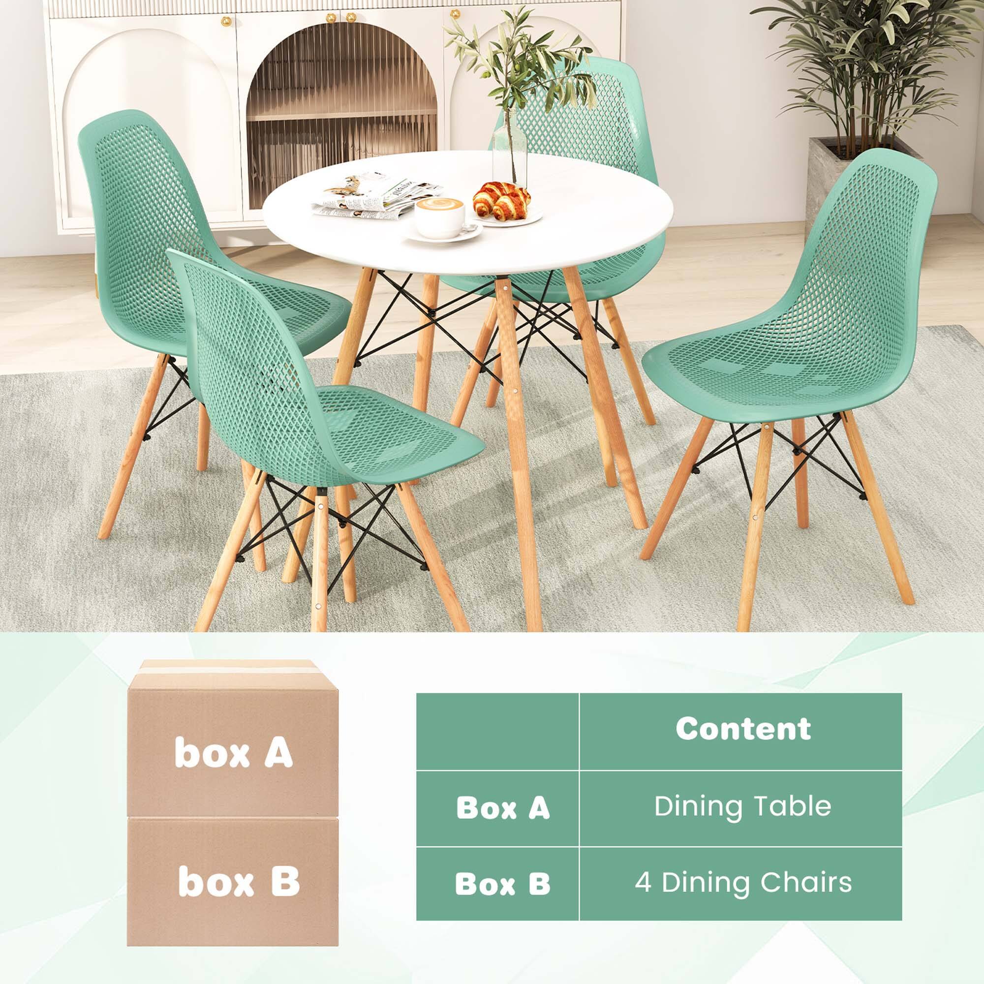 Box A: Dining Table
Box B: 4 Dining Chairs