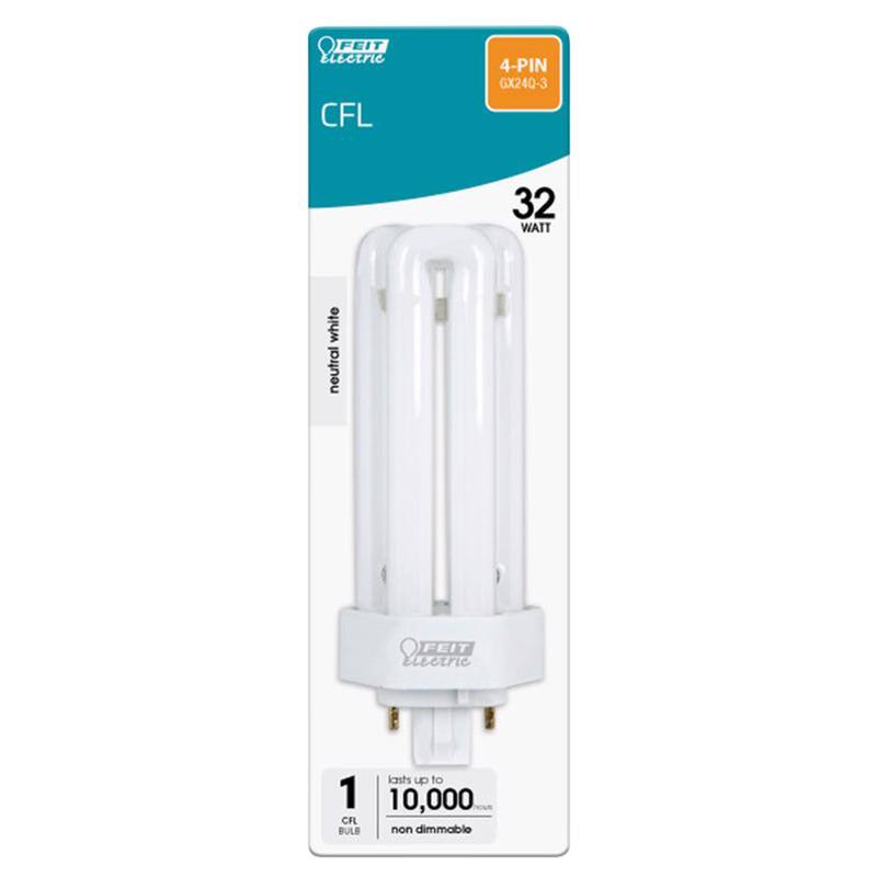 FEIT Electric CFL 4-PIN GX24q-3 32 WATT neutral white  
CFL BULB  
non dimmable  
lasts up to 10,000 hours