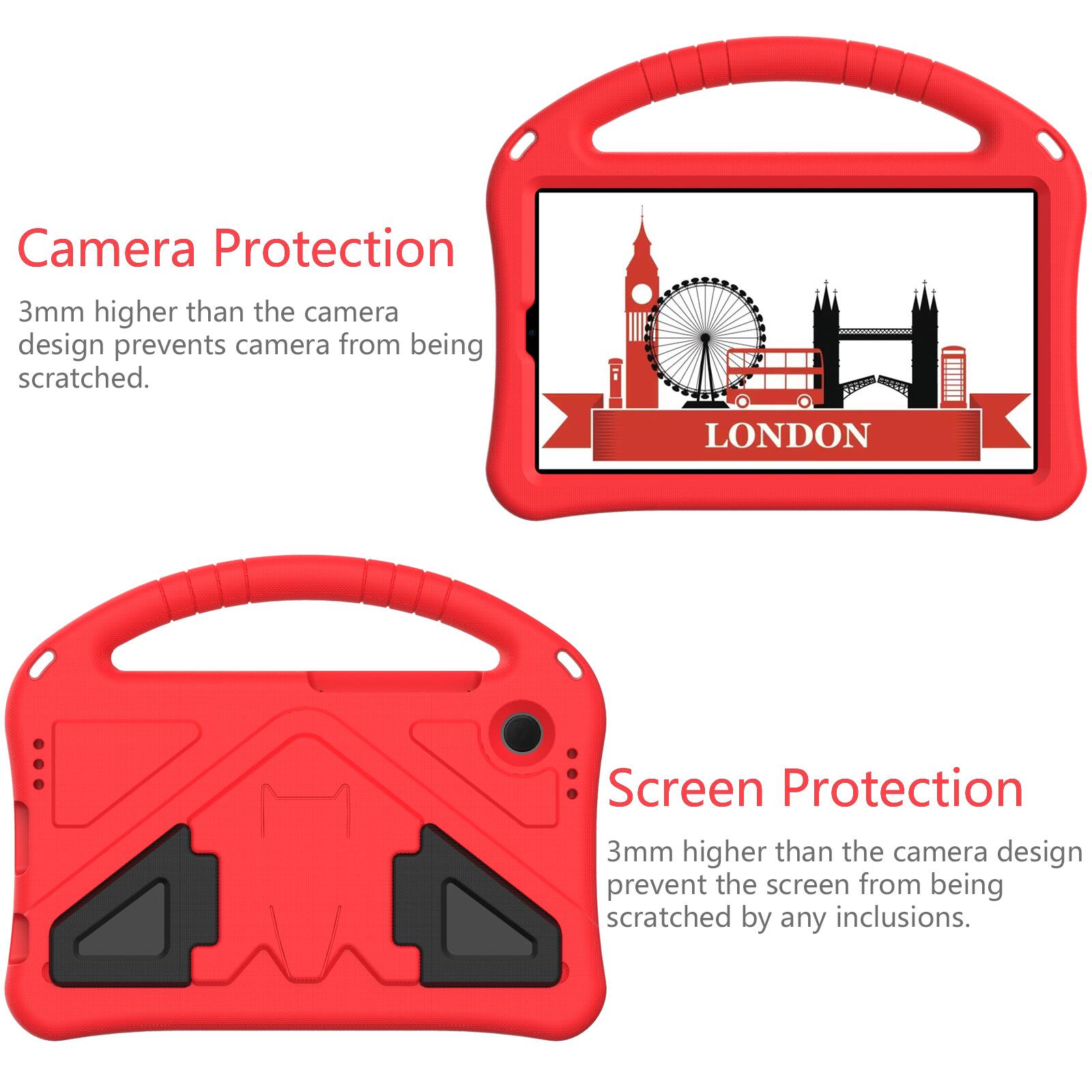 Camera Protection  
3mm higher than the camera design prevents camera from being scratched.  

LONDON  
Screen Protection  
3mm higher than the camera design prevent the screen from being scratched by any inclusions.