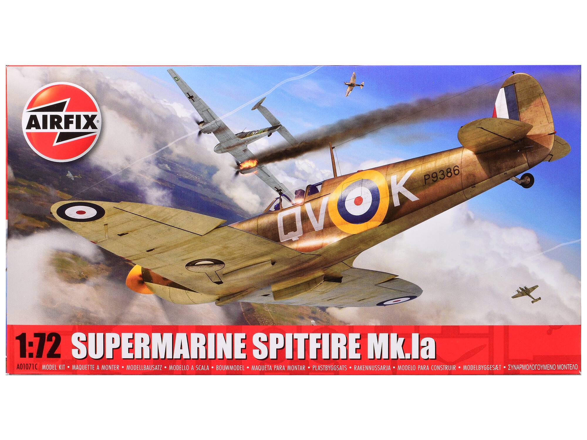 AIRFIX  
1:72 SUPERMARINE SPITFIRE Mk.Ia  
A01071C  
MODEL KIT - MAQUETTE A MONTER - MODELLBAUSATZ - MODELLO A SCALA - BOUWMODEL - MAQUETA PARA MONTAR - PLASTBYGGATS - RAKENNUSSARJA - MODELO PARA CONSTRUIR - MODELBYGGESAT - ΣΥΝΑΡΜΟΔΙΟΥΜΕΝΟ ΜΟΝΤΕΑΟ