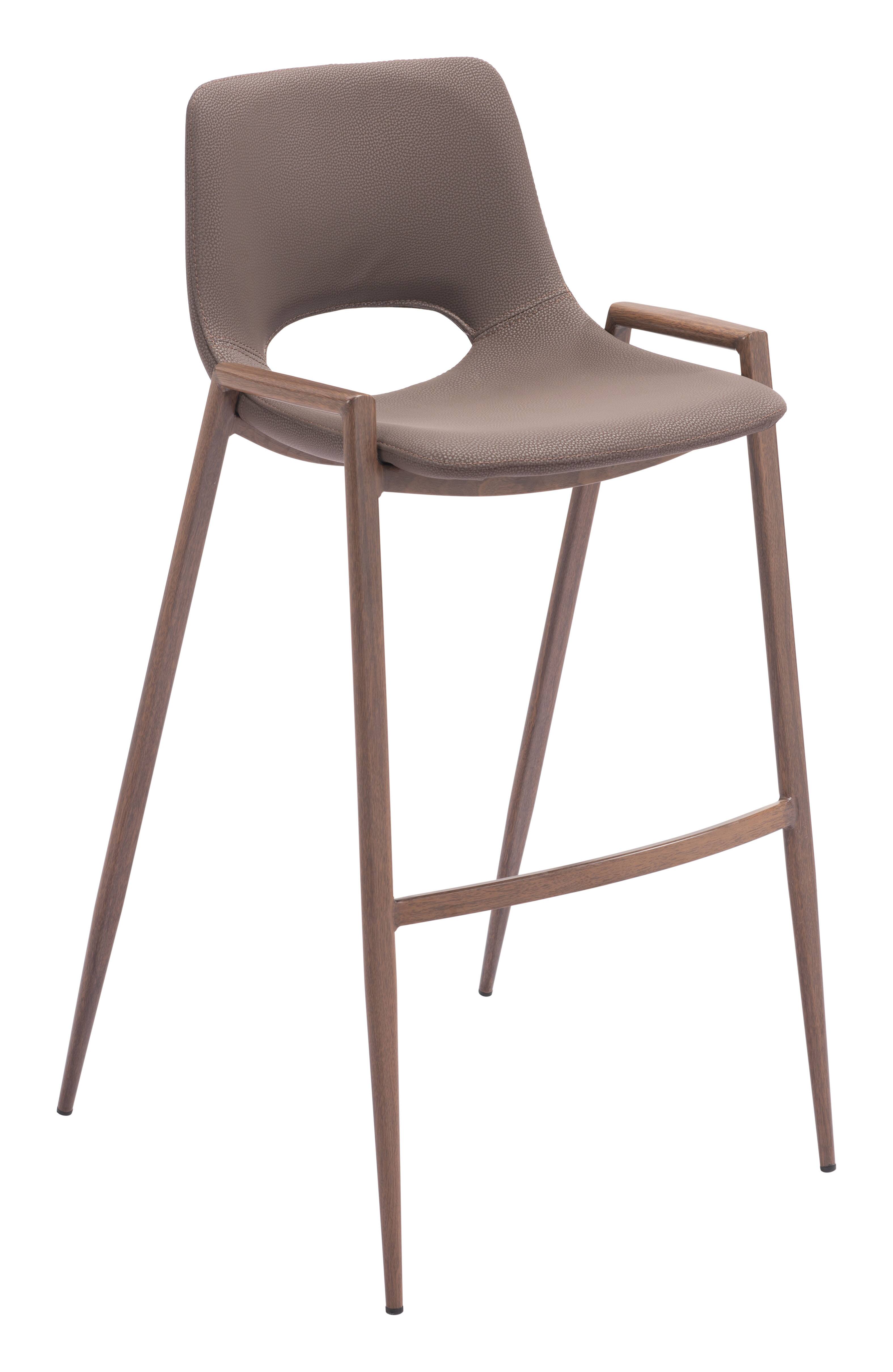 Hivvago - Desi Barstool (Set of 2) - Brown & Walnut