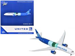 GeminiJets - Boeing 787-9 Commercial Aircraft United Airlines - The Future is SAF (N24988) with Stripes 1/400 - White and Blue