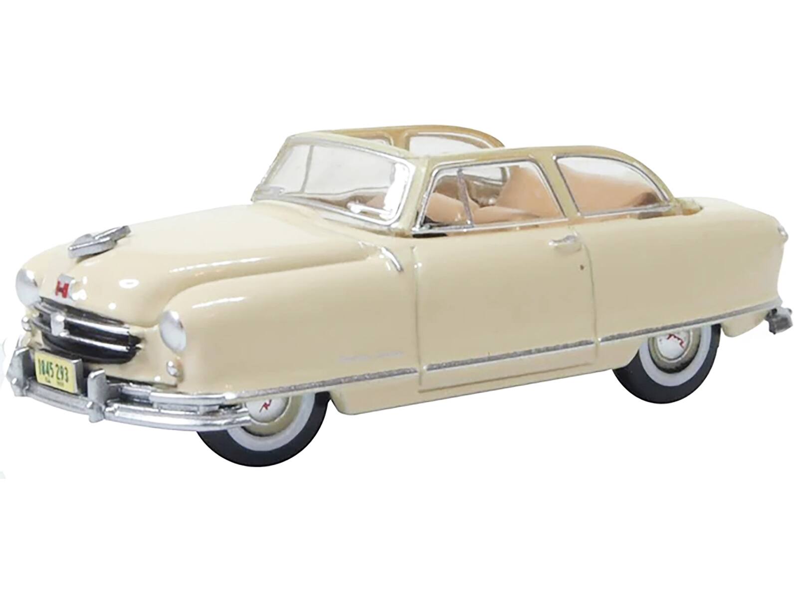Alt View 4. Oxford Diecast - 1950 Nash Rambler Custom Landau Convertible (Open) Champagne Ivory 1/87 (HO) Scale Diecast Model Car by Oxford Diecast.