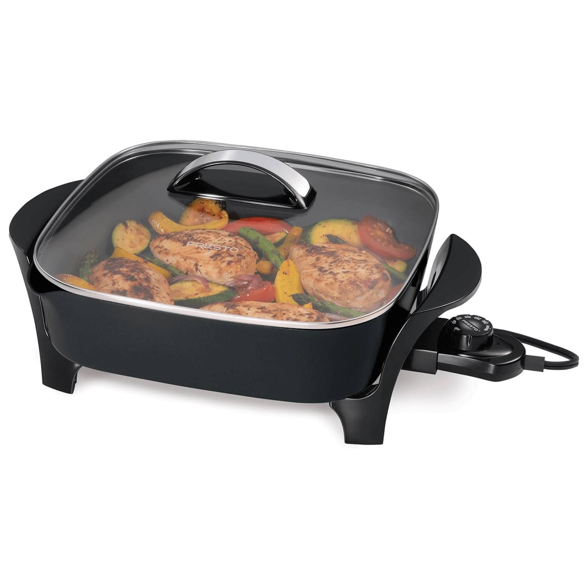Alt View 1. Presto - 12-Inch Electric Skillet with Glass Lid - Black.