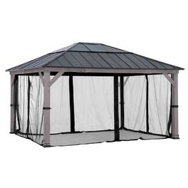 SUNJOY - Gazebo Mosquito Netting for 13 ft. × 15 ft. Wooden Gazebos - Black