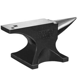 VEVOR - Single Horn Anvil, 66Lbs Cast Steel Anvil, High Hardness Rugged Round Horn Anvil Blacksmith, with Round and Square Hole - Black