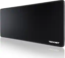 TECKNET - ECKNET BASICS Large Mouse Pad, 23.6" x 11.8", Double-Sided PU Leather, Waterproof & Scratch-Resistant for Office/Home - Black