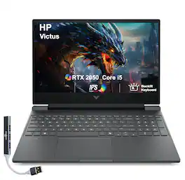 HP - Upgraded - Victus Laptop 15.6 FHD Display (i5-13420H, 16GB, 512GB SSD, GeForce RTX 2050, Backlit KB, Win 11 Pro) w/USB Hub - Mica Silver