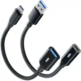 iOttie - USB-C & USB-A 2-Way Adapter 2-Pack, High-Speed Data Transfer w/ Fast Charging & OTG Support - Black
