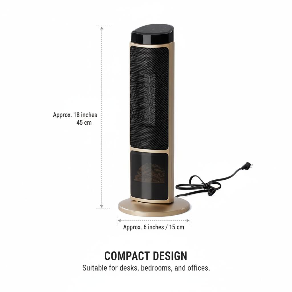 Approx. 18 inches / 45 cm  
Approx. 6 inches / 15 cm  

COMPACT DESIGN  
Suitable for desks, bedrooms, and offices.