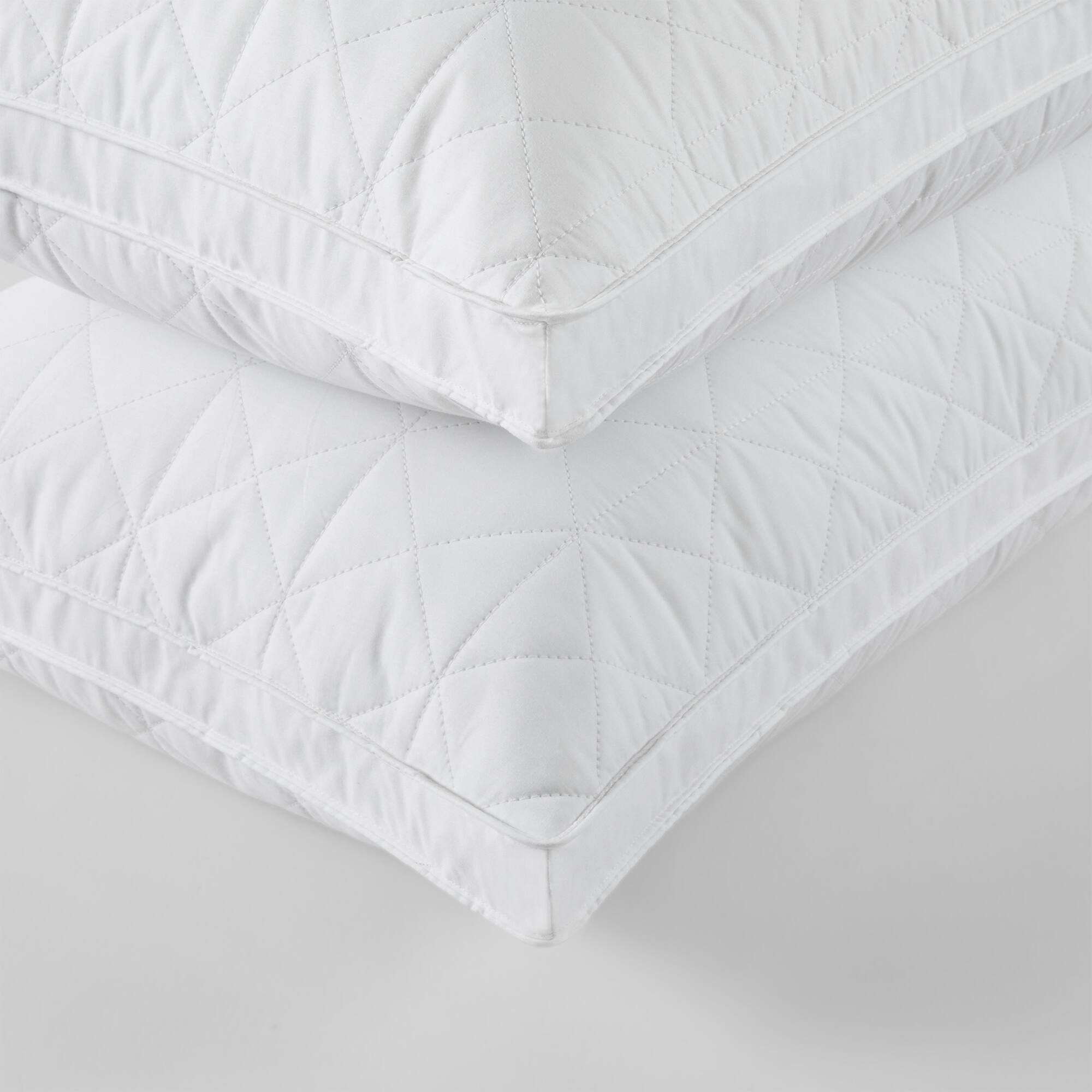Alt View 1. Peace Nest - Peace Nest 2 Pack Quilted Goose Feather Pillow with Breathable Cotton Cover, Gusseted, Standard - Gusseted.