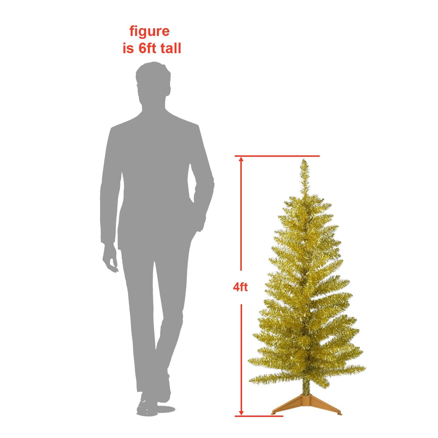 The figure is 6ft tall.  
The tree is 4ft tall.