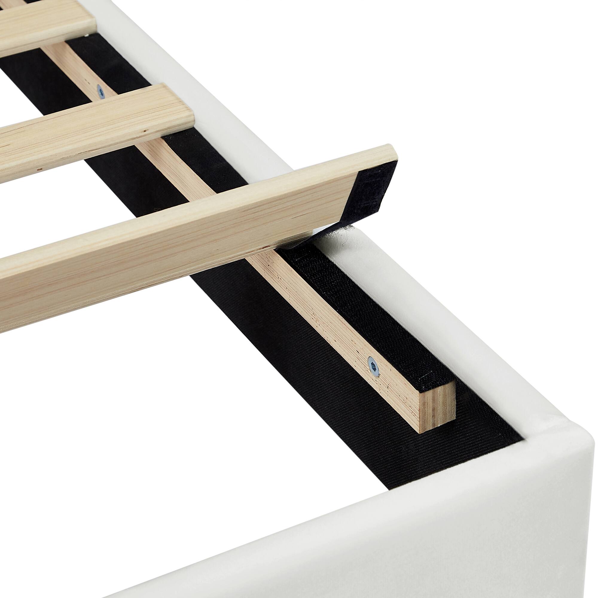 Alt View 4. Vecelo - Twin Upholstered Bed with Adjustable Headboard & 7.9" Underbed Storage - Quiet Slat Metal Platform Bed,Fabric Frame - Dark Green.