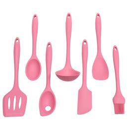 Chef Craft - 7 Piece Premium Silicone Kitchen Tool and Utensil Set - Pink