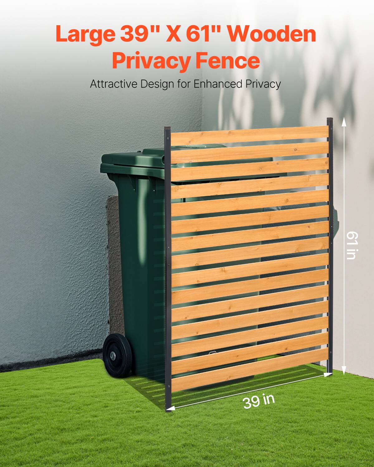 Large 39" X 61" Wooden Privacy Fence  
Attractive Design for Enhanced Privacy