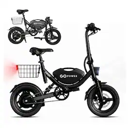 GoPowerBike - GoDash Foldable Mini Electric Bike - One size - Black