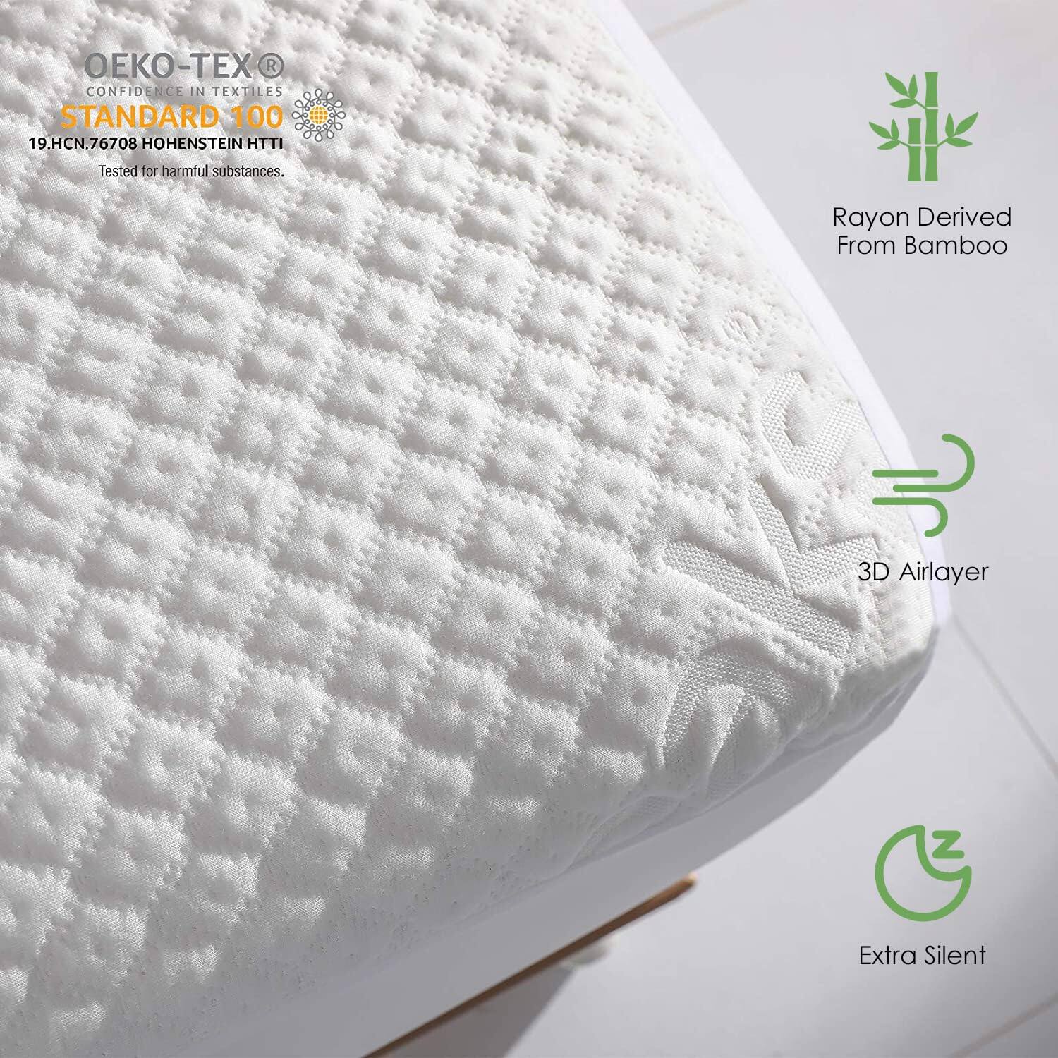 - OEKO-TEX® CONFIDENCE IN TEXTILES STANDARD 100 19.HCN.76708 HOHENSTEIN HTTI Tested for harmful substances.
- Rayon Derived From Bamboo
- 3D Airlayer
- Extra Silent