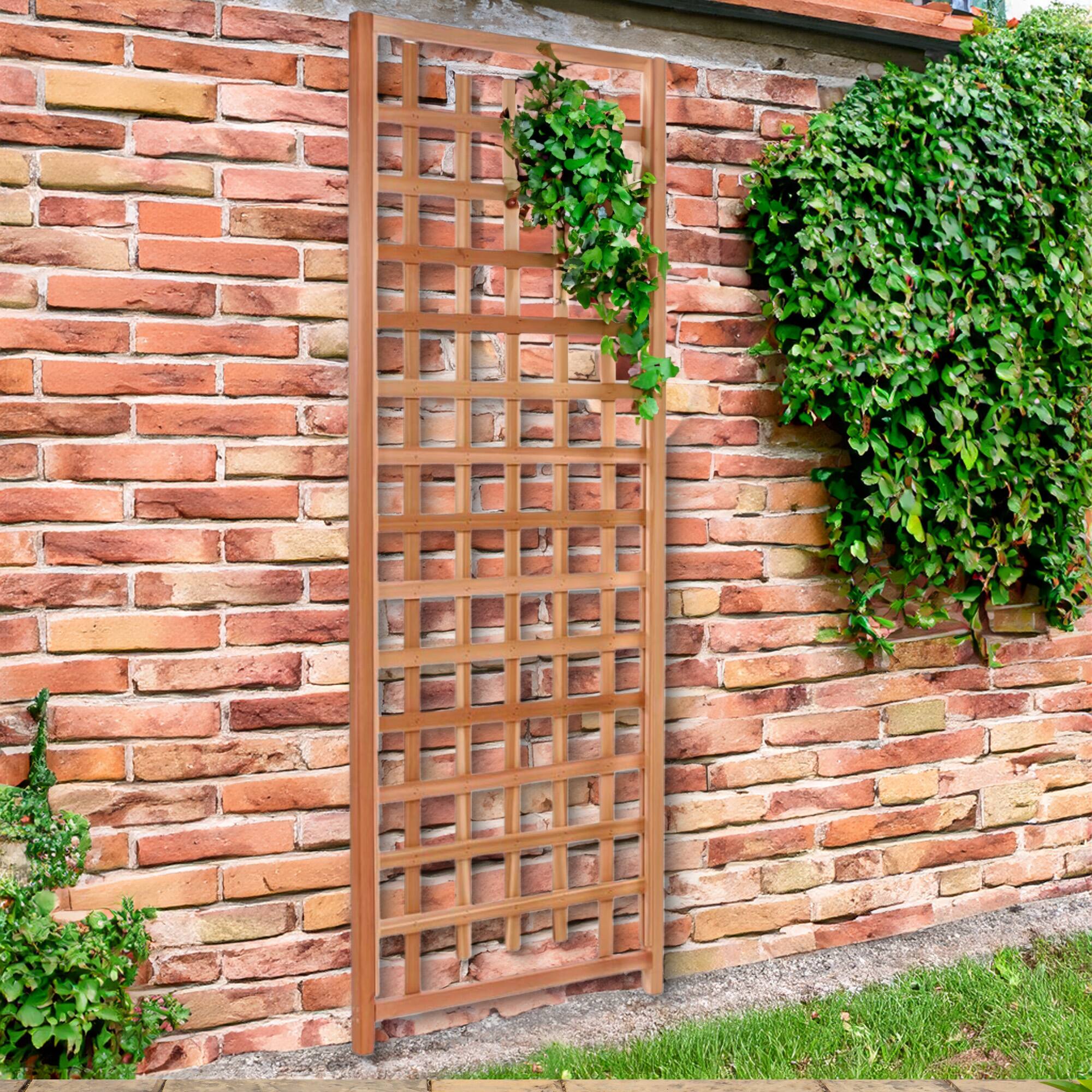 Alt View 5. All Things Cedar - All Things Cedar 84"x33" Outdoor Single Trellis Handcrafted for Climbing Plants - Natural.