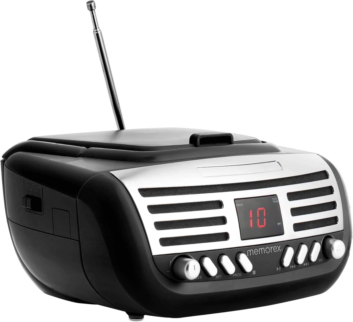 Memorex - BCD100 Retro Style Top Loading AM/FM/CD Player - Black