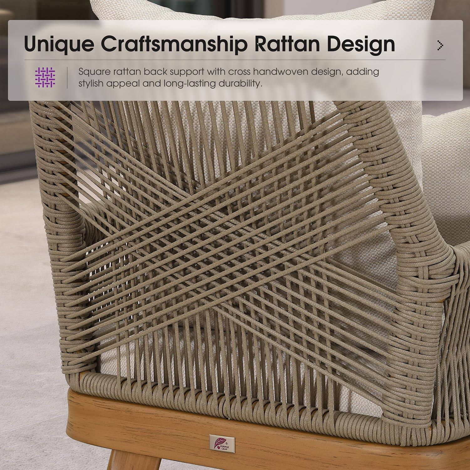 Unique Craftsmanship Rattan Design

Square rattan back support with cross handwoven design, adding stylish appeal and long-lasting durability.