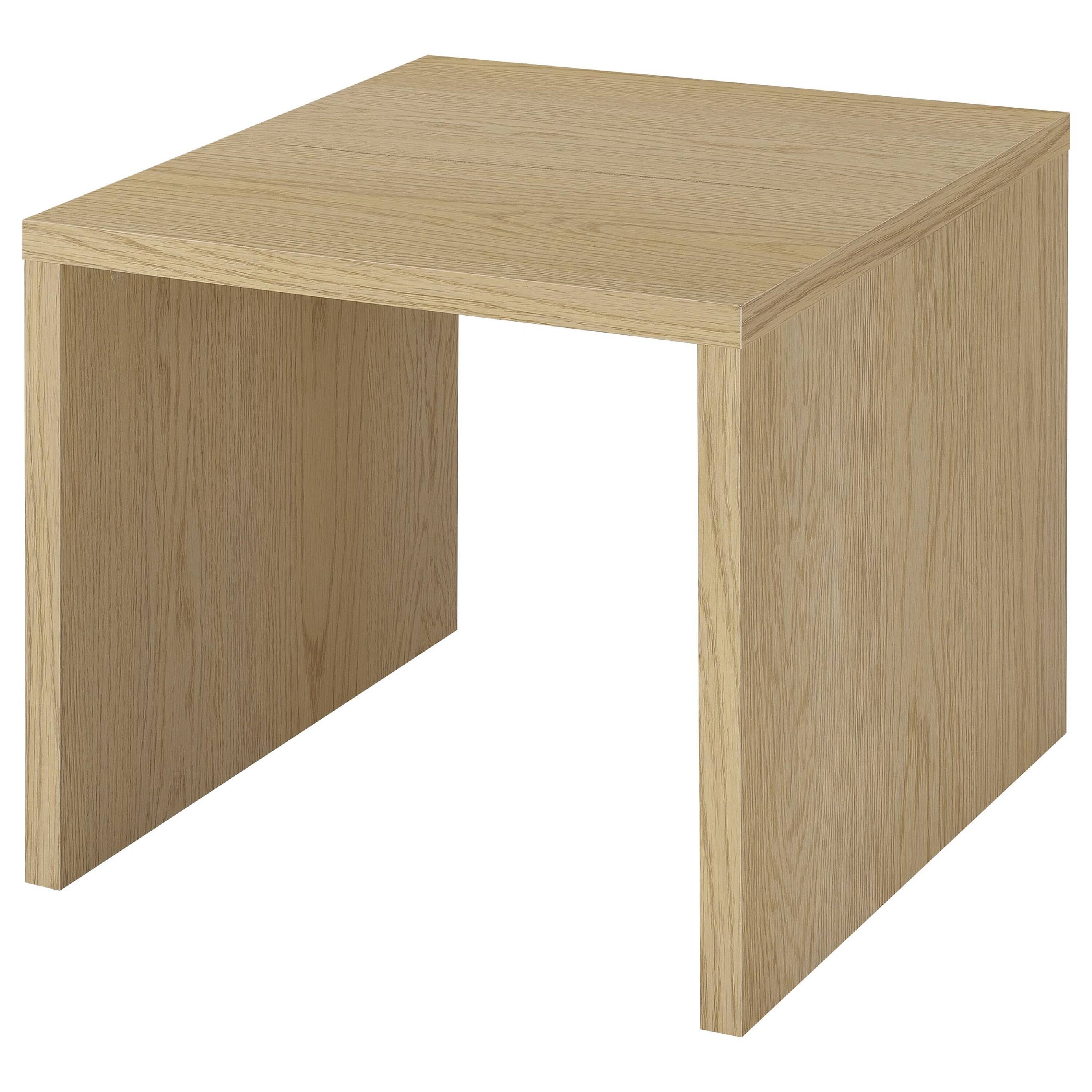Alt View 3. Manhattan Lane - Kerra Square Side End Table, U-Shape Frame, Wood 24 Inch - Light Oak Brown.
