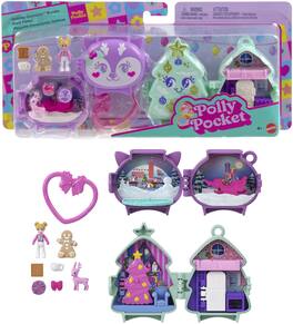 Mattel - Polly Pocket Holiday Connects Bundle Compact 2-Pack - COLLECTIBLES - Multicolor