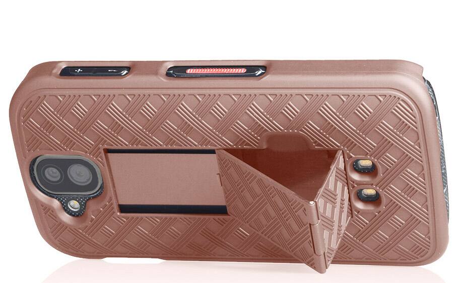 Alt View 3. Nakedcellphone - Slim Case for Kyocera DuraForce Pro Phone (with Kickstand) - Rose Gold.
