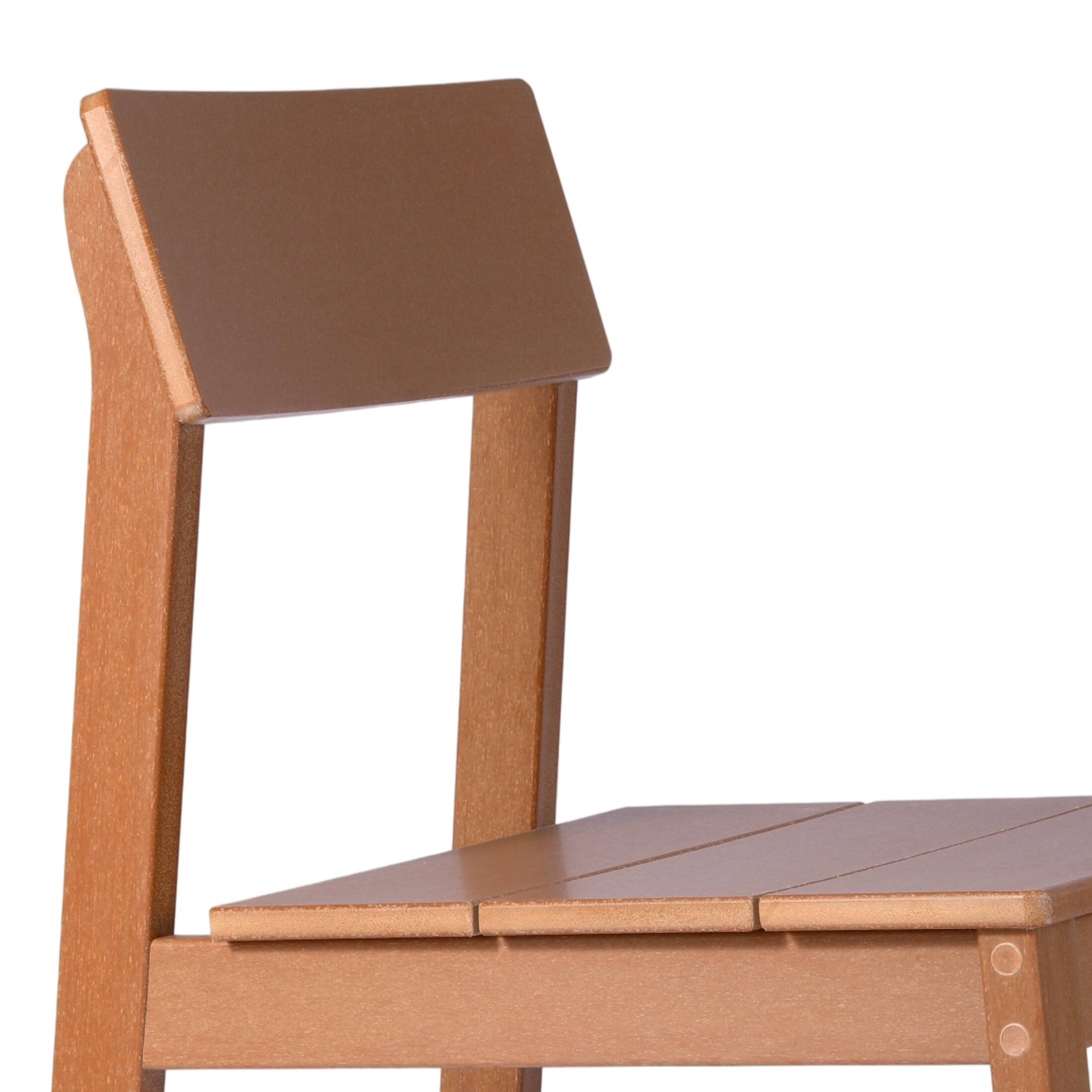 Alt View 2. WestinTrends - WestinTrends Paloma Modern HDPE Outdoor Armless Patio Dining Chairs (Set of 2) - Teak.