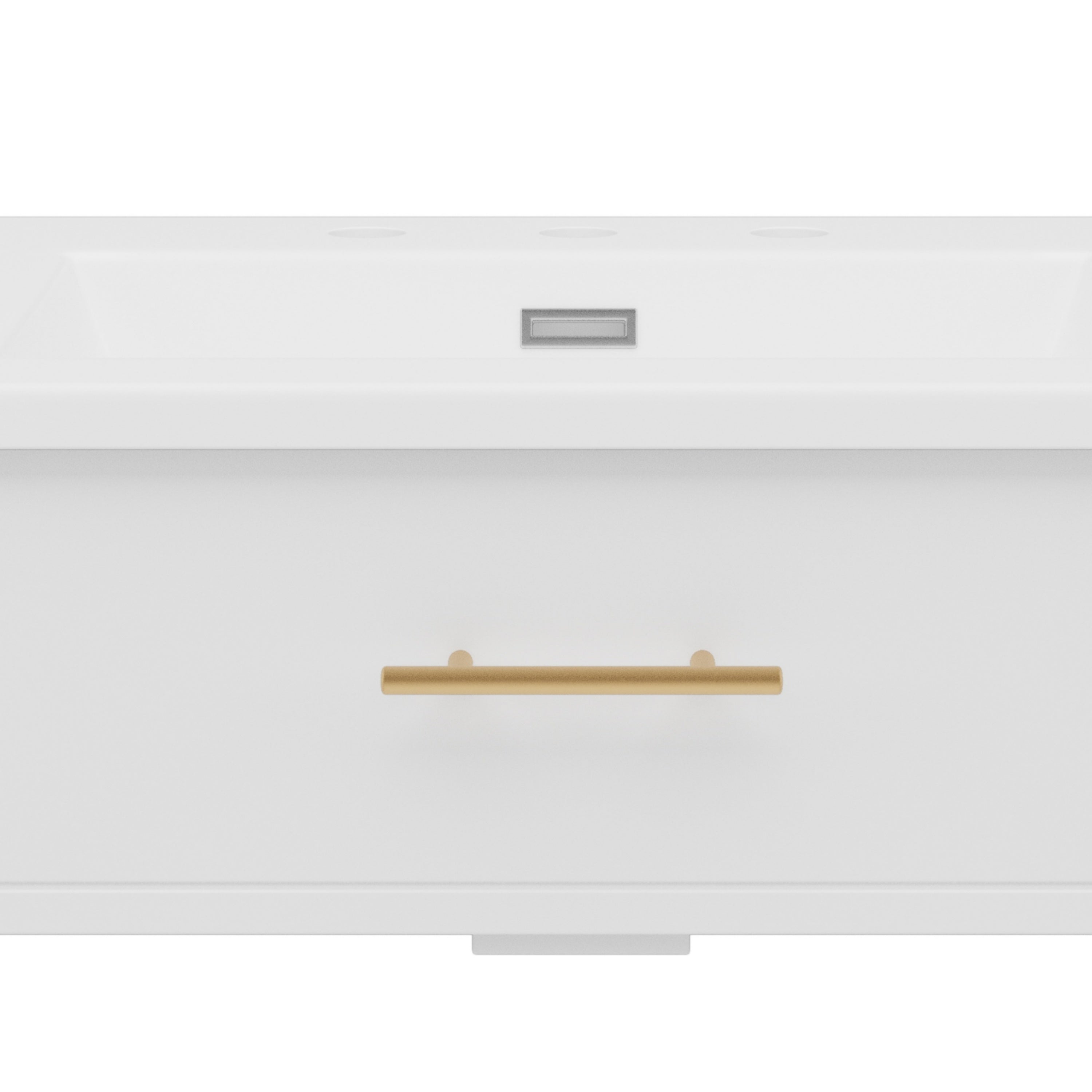 Alt View 10. Boyel Living - 31 Inch Bathroom Vanity with Sink Soft Close Doors Adjustable Shelf Curved Design Rubber Wood Legs White - White.