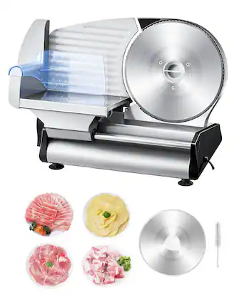 Front. Glintex - Electric Meat Slicer 180W 8.7 Inch Stainless Blade Adjustable Food Cutter Cutters & Slicers for Kitchen.