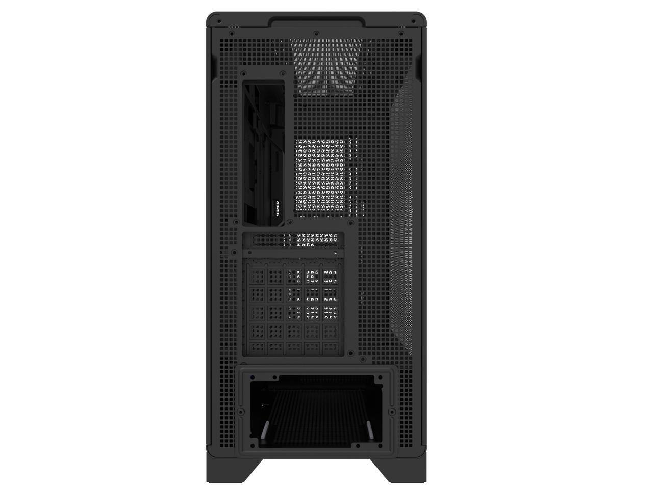 Alt View 5. Super Flower - Super Flower Zillion Direct ATX Mid Tower Case, Mesh Panel, GPU Airflow, USB 3.0 & Type-C, Black Steel - Black.