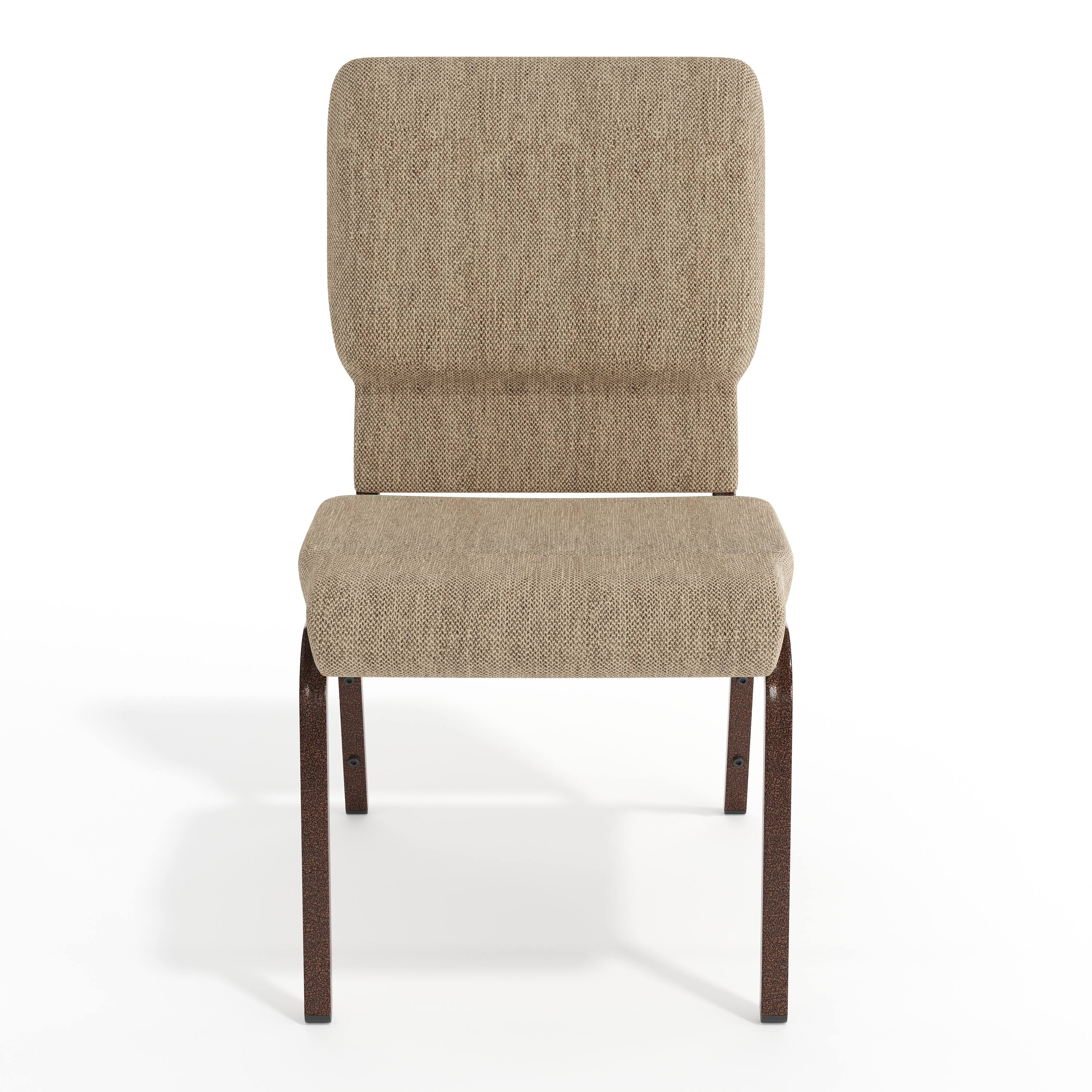Alt View 9. Emma + Oliver - 18.5"W Stackable Church/Reception Guest Chair - Beige Fabric/Copper Vein Frame.