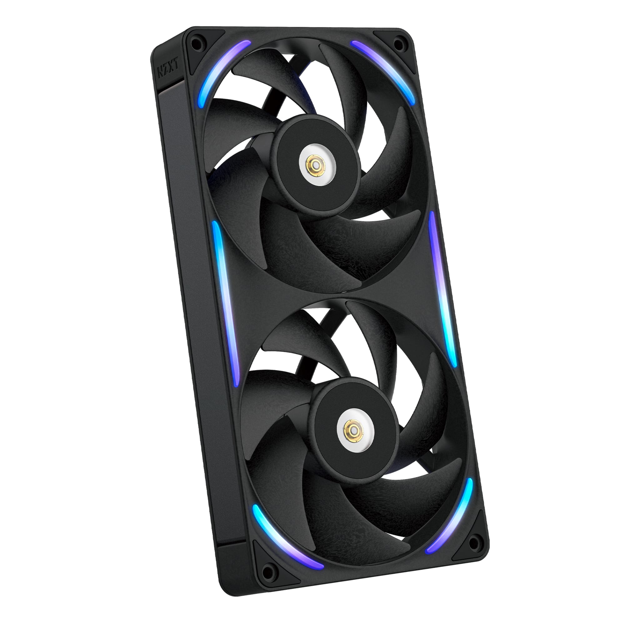 NZXT - NZXT-F240X Performance Fan - 240mm Single-Frame Case Fan w/ 2 x 120mm PWM RGB Computer Case Fans with LCP Frame & Blades - Black