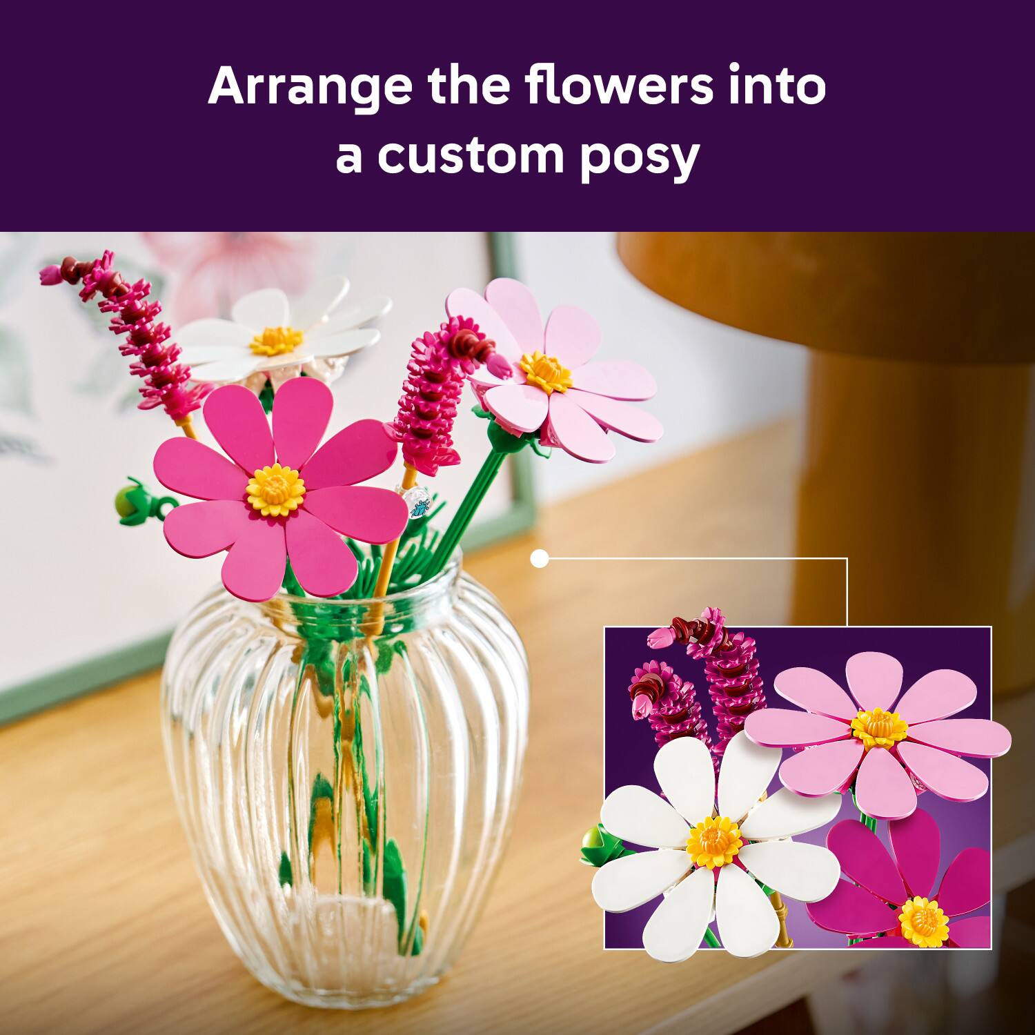 Arrange the flowers into a custom posy