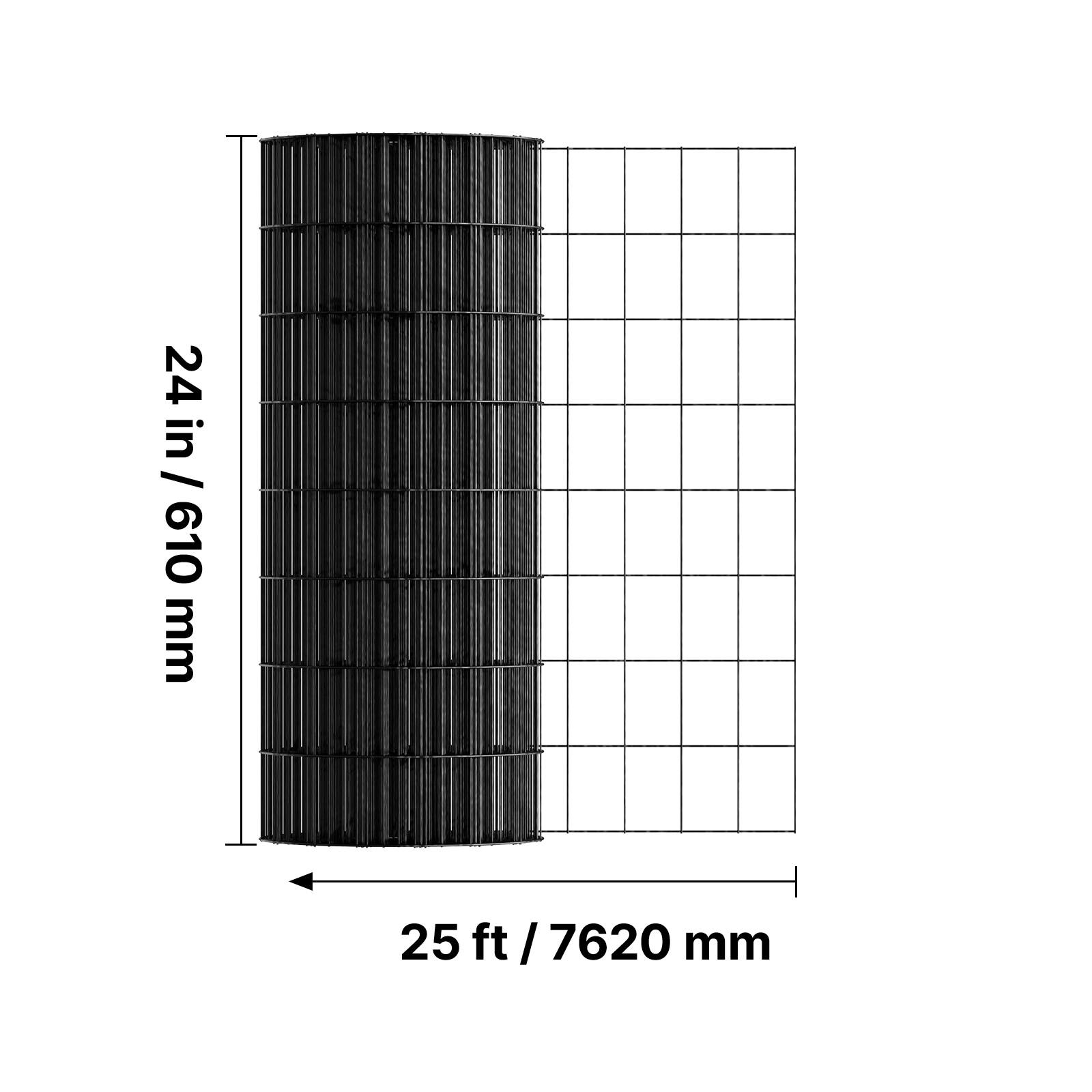 24 in / 610 mm  
25 ft / 7620 mm