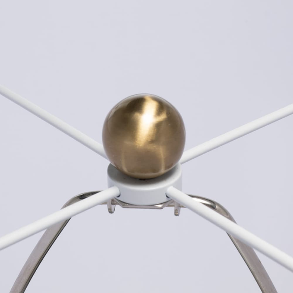 Back. Luckbyte - 14x26.3 Inch White Gold Three Tiered Round Table Lamp With Drum Shade Assembly Required.