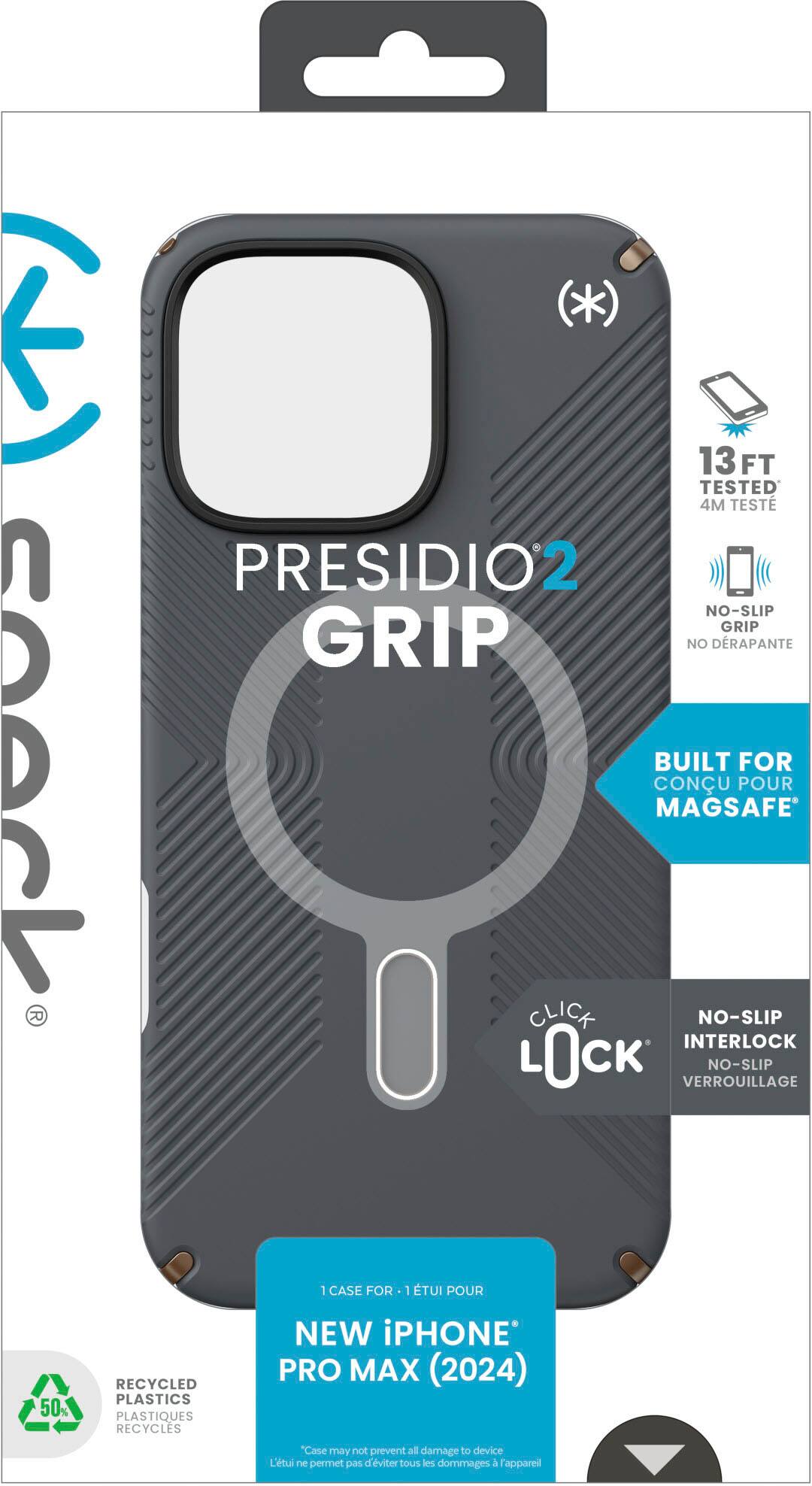 Presidio2 Grip No-Slip Case for New iPhone Pro Max (2024) - Built for MagSafe - 13 ft Tested - 4M Drop Tested - Interlock Locket - No-Slip Grip - No-Slip Interlock - 100% Recycled Plastics - 50% Recycled Plastics - New iPhone Pro Max (2024)