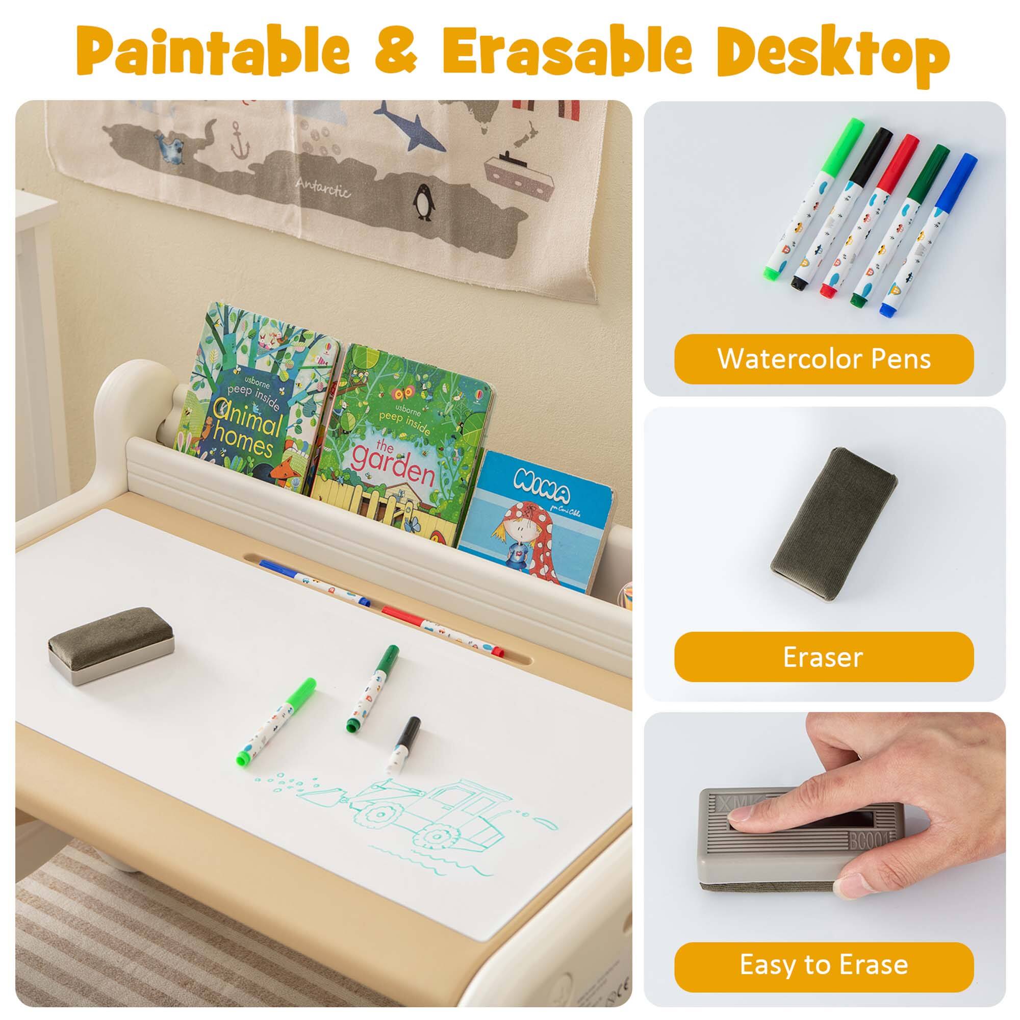 Paintable & Erasable Desktop

- Watercolor Pens
- Eraser
- Easy to Erase

Peep Inside Animal Homes
Peep Inside the Garden
Cocoa