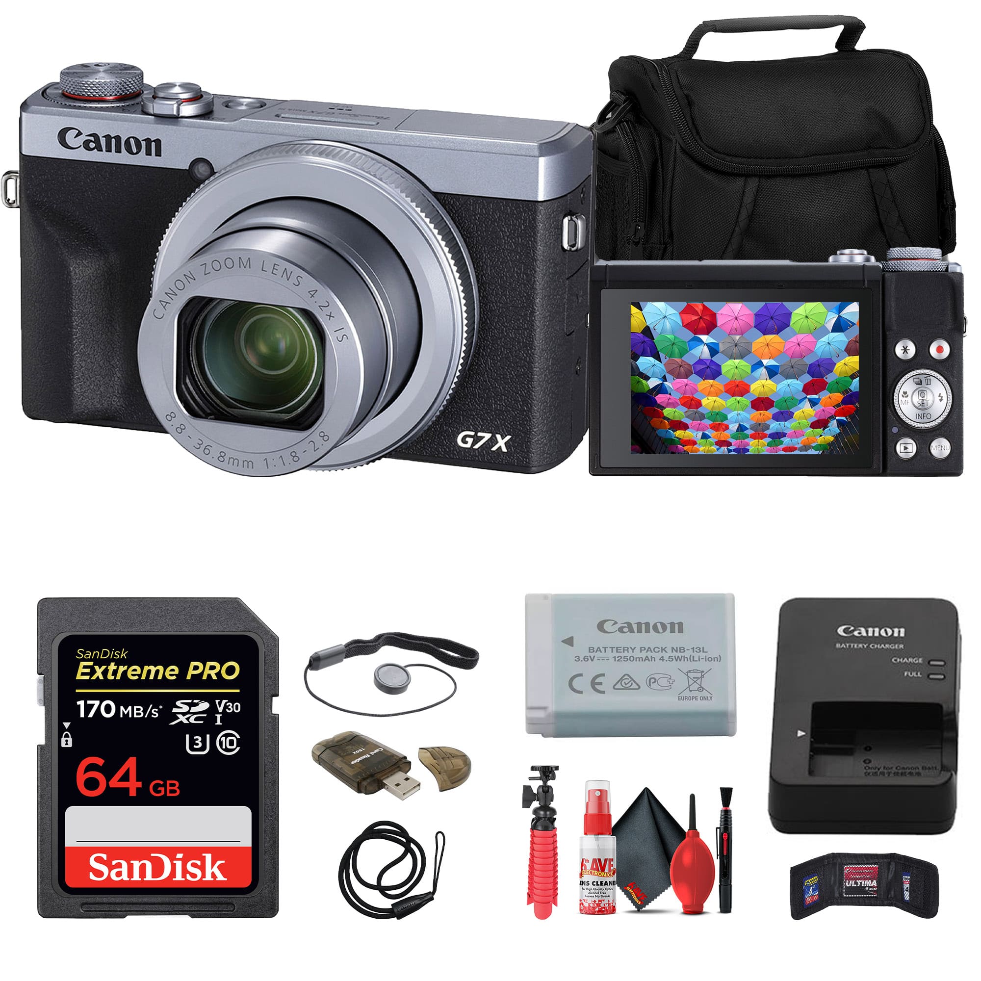 Canon - PowerShot G7 X Mark III Digital Camera + 64GB Card + Case + Tripod + More (International Version)