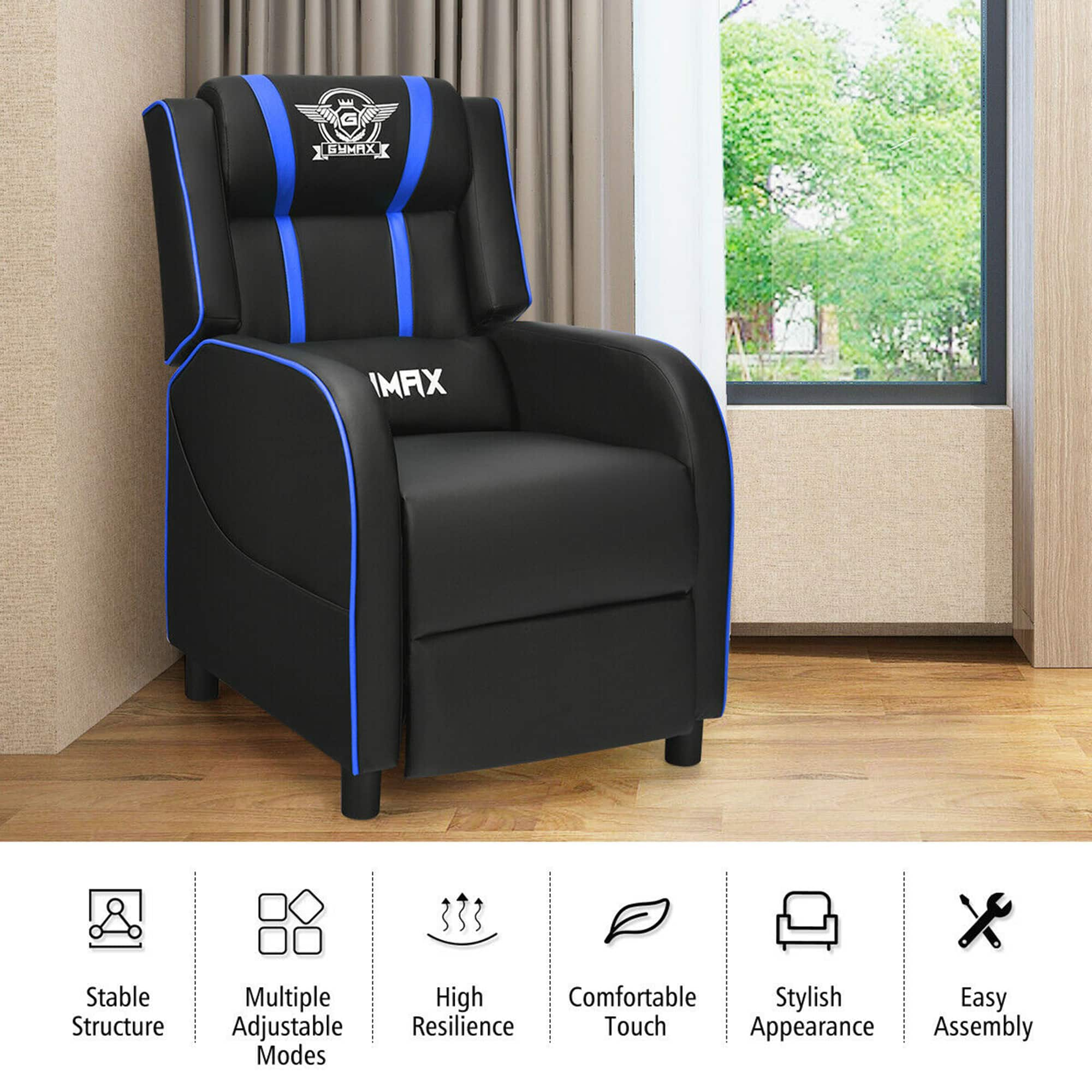 Costway Massage Gaming Recliner Chair Racing Single Lounge Sofa Home 