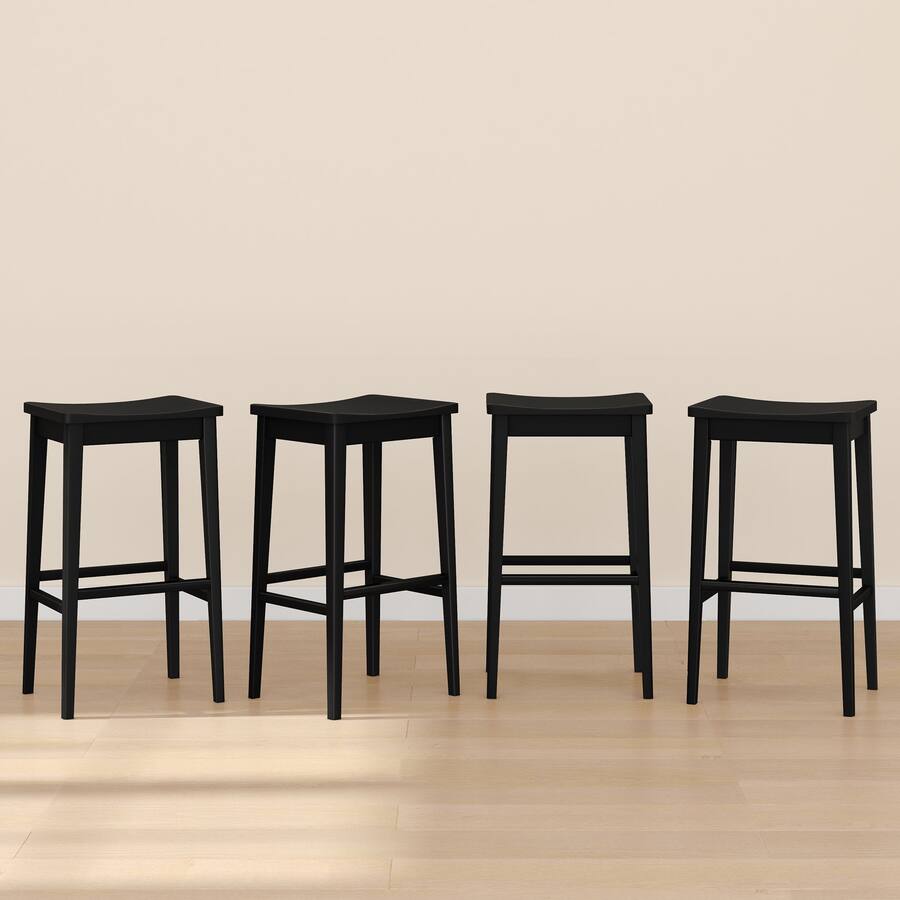 Plank+Beam Smythe Stool Bar Height (30in) 4 pack Black 2840328000-170 ...