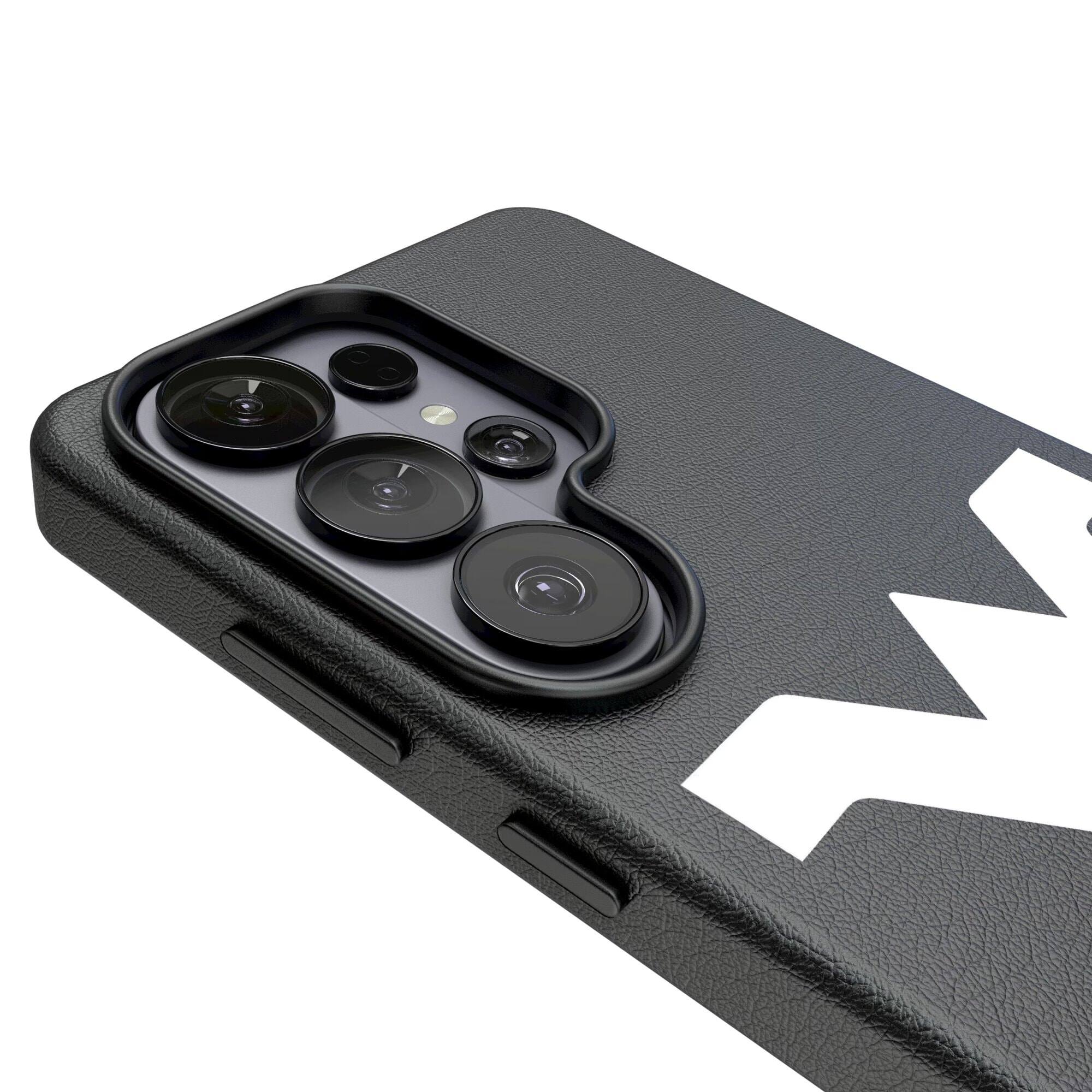 Alt View 2. Keyscaper - West Virginia Mountaineers Text Backdrop Galaxy Magnetic Bump Case - S25 Ultra - Black.