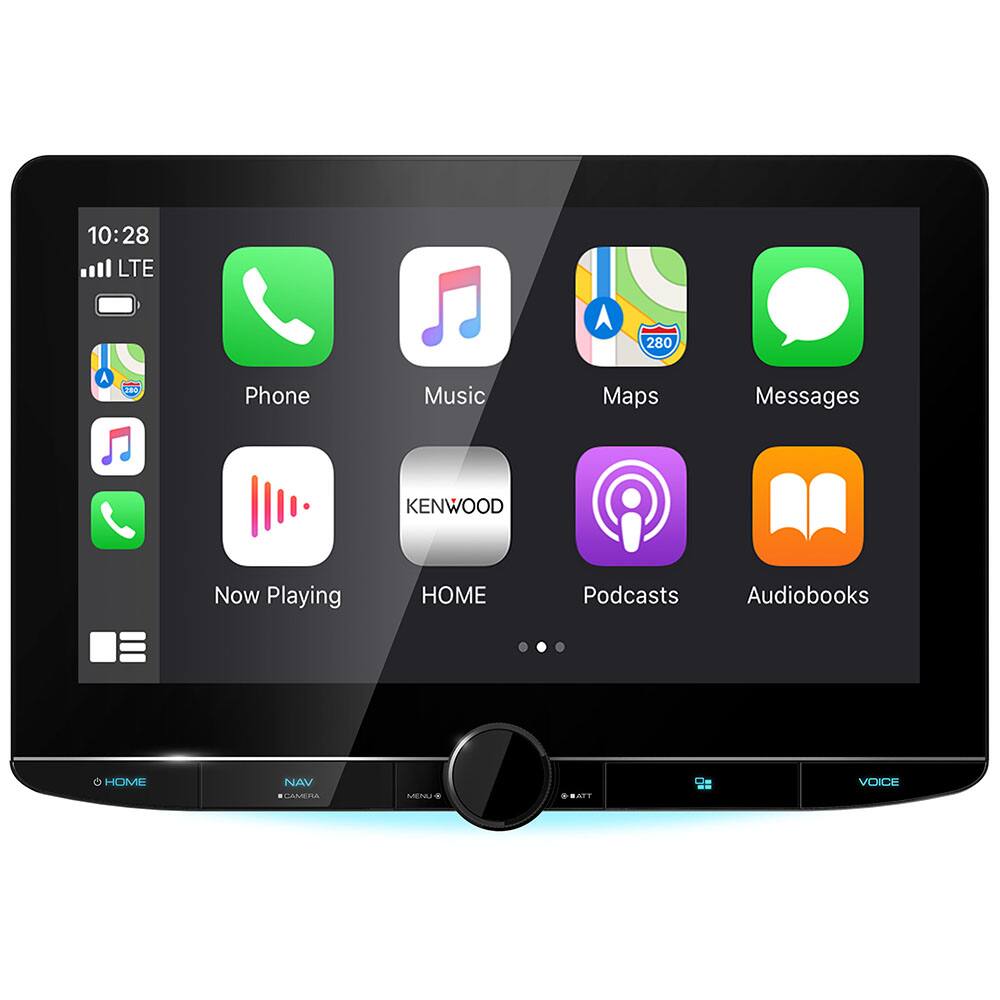10:28 LTE

Phone  
Music  
Maps  
Messages  
Now Playing  
HOME  
Podcasts  
Audiobooks  

KENWOOD  

HOME NAV CAMERA MENU  

VOICE