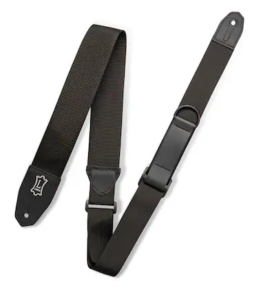 Front. Levy's Leathers - Right Height Polyester Guitar Strap, Specialty Series - 2 inch. Wide - Black.